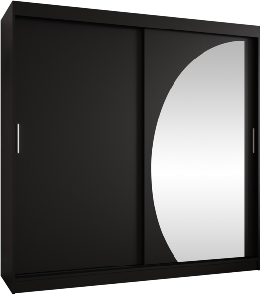 Kleiderschrank Waluri 200 cm (Farbe: Schwarz, ohne Schubladen)