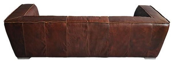 Clubsofa Darkford 3-Sitzer Leder Chrom