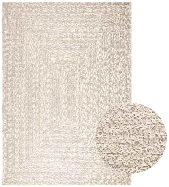 vidaXL Teppich ZIZUR Creme 200x290 cm Jute-Optik Indoor und Outdoor 4010368