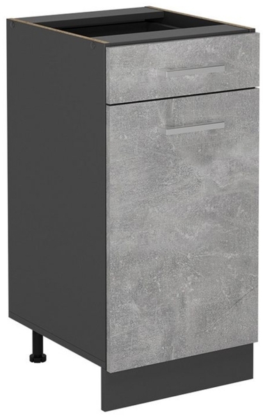 Küchenunterschrank R-Line Beton 40 cm ohne Arbeitsplatte Vicco