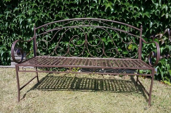 GartenHero Gartenbank Gartenbank Schmiedeseisen ausklapp Tisch Bank Metall Metallbank Garten, Ausklappbarer Tisch