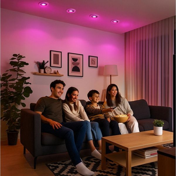 SSC-LUXon LED Einbaustrahler Matapo Design Einbauspot weiss schwarz mit Smart Home Modul RGBW LED, Warmweiß bis Tageslicht