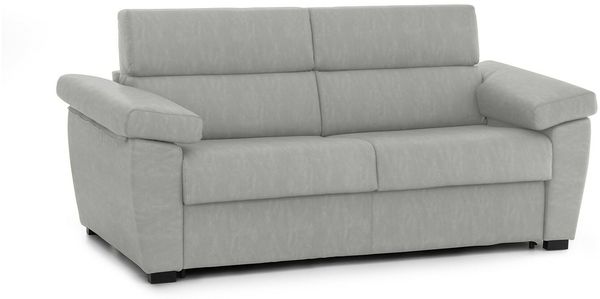 Dmora 3-Sitzer Schlafsofa Trino, Schlafsofa fürs Wohnzimmer, gepolstert, abnehmbar, 100 % Made in Italy-Qualität, 225x95 h100 cm, Hellgrau