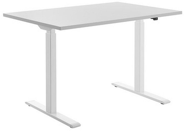 Topstar Sitz-/Steh-Schreibtisch, (B)1.800 mm, weiß elektr. höhenverstellbar Grau