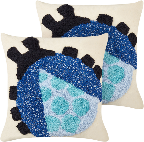 Kissen 2er Set Tiermuster LADYBIRD Baumwolle 45 x 45 cm Bunt