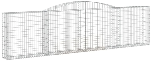 vidaXL Gabione mit Hochbogen 400x30x100/120 cm Verzinktes Eisen 153525