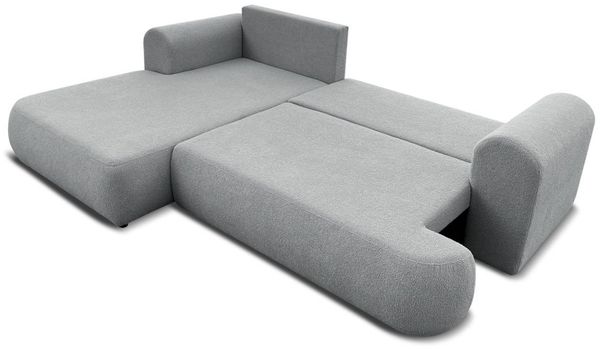 Ecksofa Schlafsofa ANIKE Stoff Now or Never Dunkelgrau Ottomane Links Bild 2