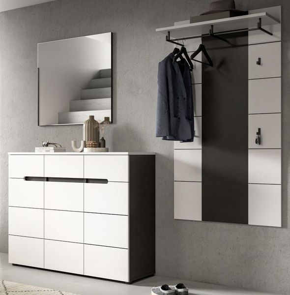Garderobe Set 3-tlg. Cooper in weiß und grau 215 cm