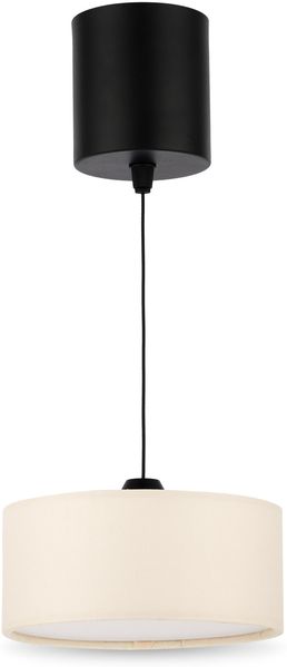 REV Pendelleuchte Akku - 120lm dimmbar 3 Farben, Timer 1-4h, höhenverstellbar (18-123cm), Hängeleuchte Wohnzimmer, Fernbedienung, Stoffschirm, beige