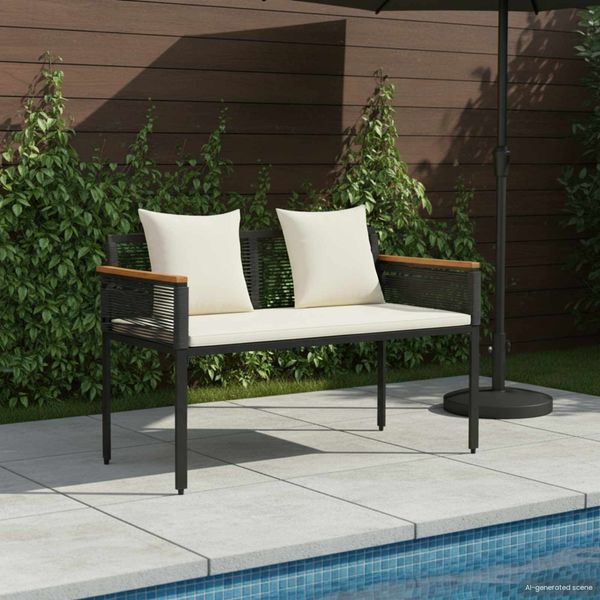 vidaXL Bank Outdoor Schwarz und Cremeweiß 117 x 54 x 74,5 cm 42025238