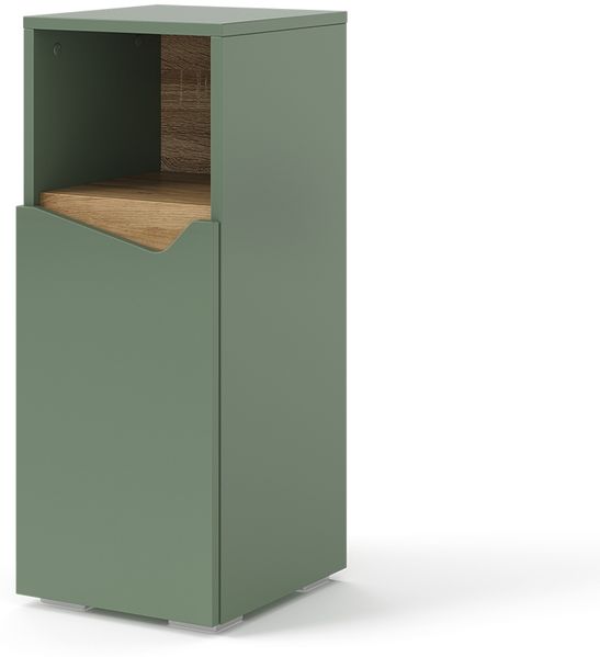 Midischrank Marelle Grün/Artisan 30 x 74.5 cm mit Tür und offenem Fach Vicco