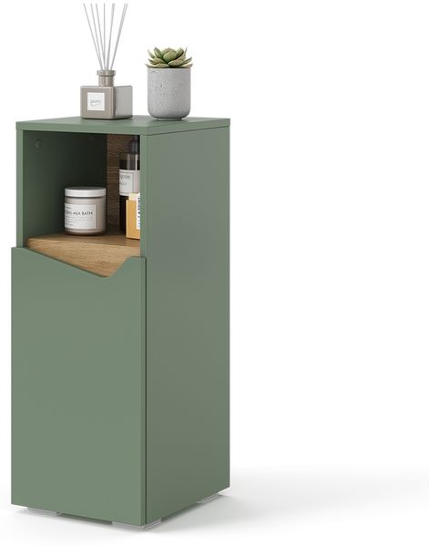 Midischrank Marelle Grün/Artisan 30 x 74.5 cm mit Tür und offenem Fach Vicco Bild 6