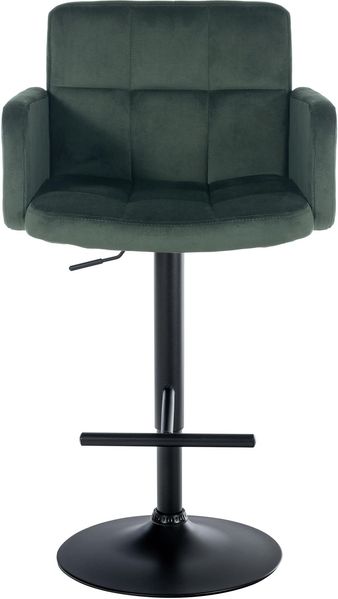 2er Set Barhocker SUTUN - Samt Dunkelgrün 60x56x93 cm Schwarz | Barstuhl Höhenverstellbar Mit Lehne Drehbar Tresenhocker Tresenstuhl Kneipenhocker