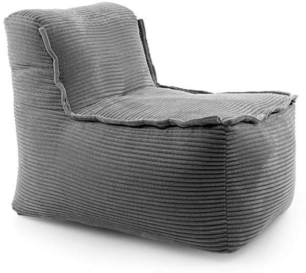 Lumaland Sitzsack-Sofa, Polyester, Mittelteil, Cord - Grau, 70 x 81 x 54 cm