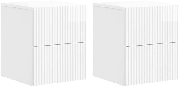 vidaXL Wandmontierter Nachttisch 2 pcs Hochglanz Weiß Holzwerkstoff 898474