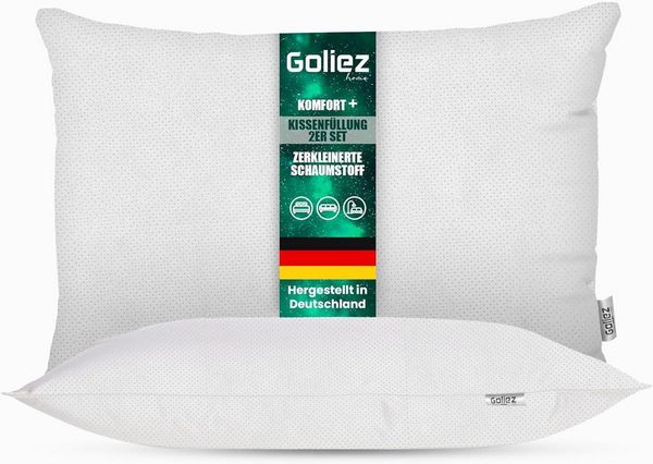 Goliez Kopfkissen Kissenfüllung 2er Set Kopfkissen Innenkissen Dekokissen Sofakissen