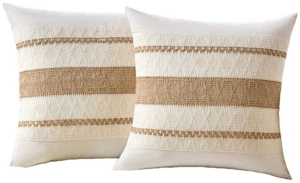 Agger Kissenbezug 2er-Set Boho-Zierkissenbezüge 45x45cm, Rustikale Retro-Kissenhüllen, (2 Stück), für Wohnzimmer, Schlafzimmer, Couch, Bett, Sofa & Sessel