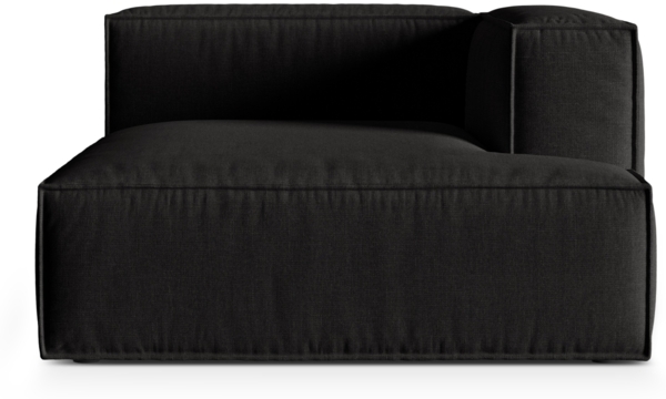 Micadoni Recamiere Nuria 1-Sitzer Rechts Strukturierter Stoff Schwarz