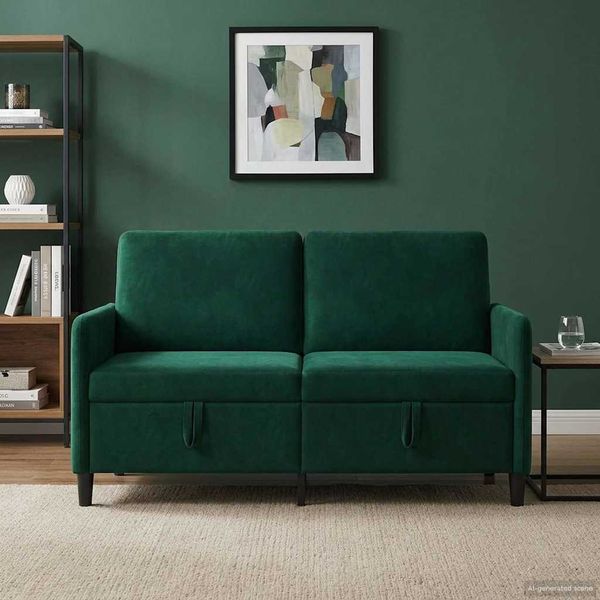 vidaXL Sofa mit Stauraum Dunkelgrün 152 x 78 x 87 cm Polyester 42036935