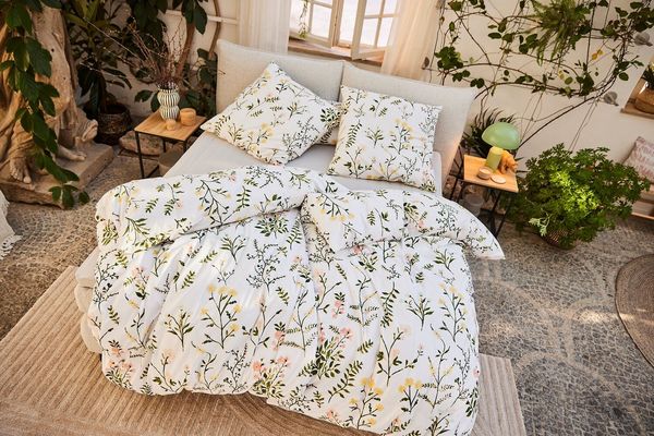 OTTO home Bettwäsche Claara, Renforcé, 2 teilig, mit Blumen Design, skandinavisch, romantische Bettwäsche