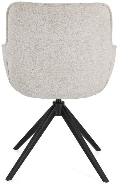 Esszimmerstuhl Adita mit Armlehne, Stoffbezug modern drehbar, grau Rainy, komfortabel gepolstert Bild 5
