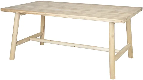 Vente-unique - TULUM Garden dining set Holz, Platte Beige - B 100 cm x H 76 cm x L 180 cm