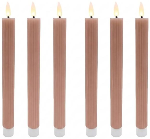 Relaxdays LED Stabkerzen 6er Set