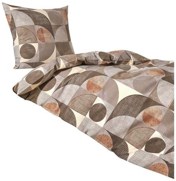 TRAUMSCHLAF Bettwäsche Parma beige, Seersucker, 2 teilig, Design Mustermix Bild 4