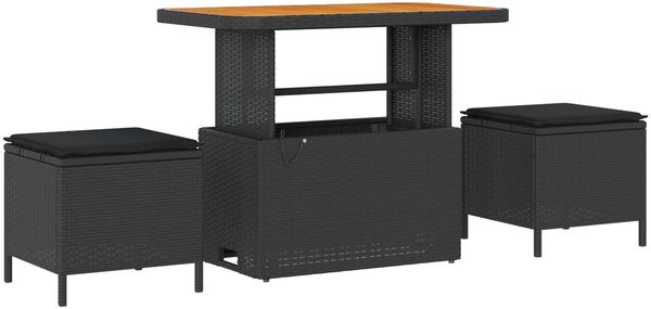 vidaXL Gartensofa-set mit Kissen 13 pcs Schwarz Poly-Rattan 3363754 Bild 4