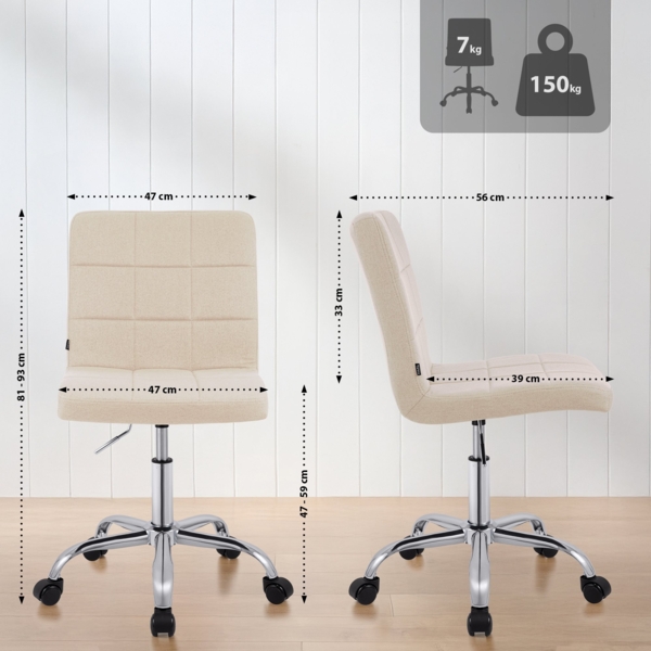 CLP Arbeitshocker Darfield höhenverstellbar und 360° drehbar bis 150 kg belastbar,creme Stoff Bild 2