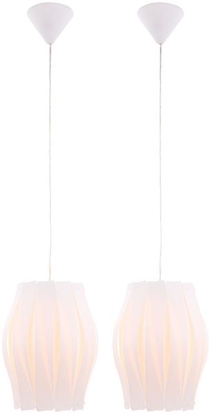 2er Set Hängeleuchte, weiß, D 30 cm