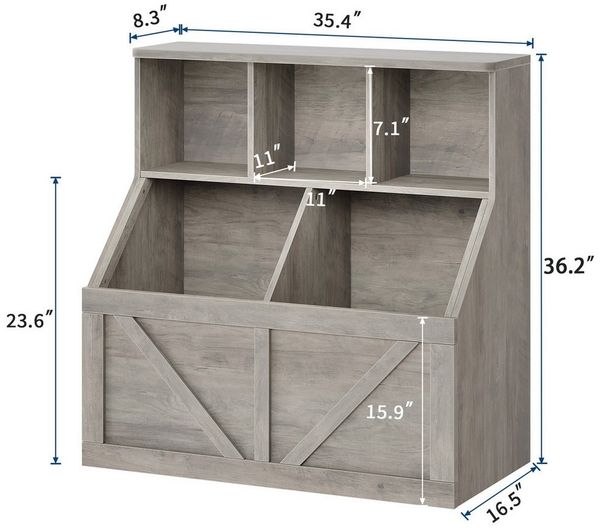 GarveeMore Kinderregal Bücherregal Kinder Spielzeugregal 90x42x92cm