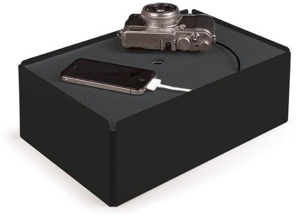 Kabelbox CHARGE-BOX schwarz Filz grau
