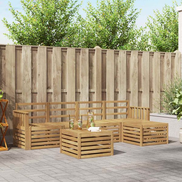 vidaXL Outdoor-Sofagarnitur 6 pcs Weiß 59 x 59 x 37 cm 3391704