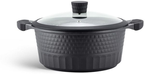 Edenberg Topf-Set Schwarze Topfset klassische Töpfe, Kasserolle Pfanne Keramik INDUKTION, Aluminium, Keramik (10-tlg, Zeitloses Design des Topfsets. Eine ideale Geschenkidee)
