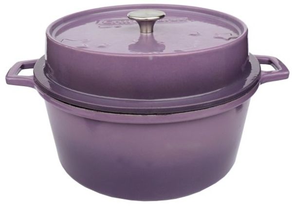 Grillfürst emaillierter Dutch Oven ohne Füsse DO6 - lila