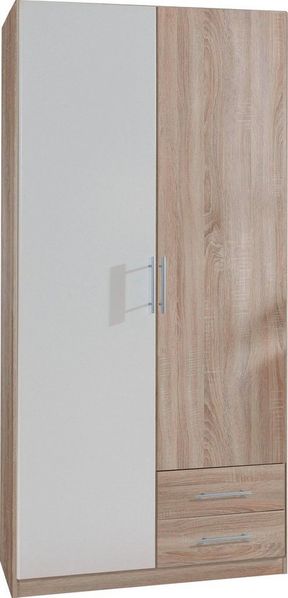 Kleiderschrank Cliff Drehtürenschrank 90x58x198cm Farbe: braun 2-türig