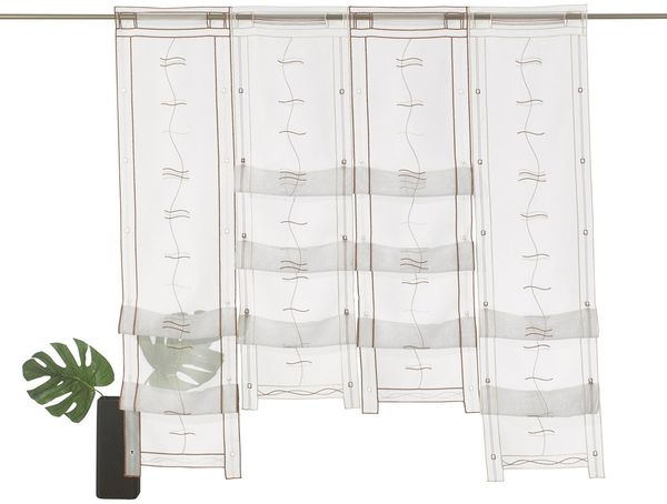 Weckbrodt Scheibengardine Selina (1 St), Stangendurchzug, transparent, Voile, Hochraff, Gardine, Voile, echte Stickerei, transparent, Store