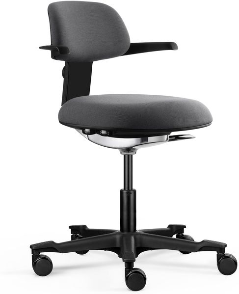hjh OFFICE Ergonomischer Arbeitsstuhl Work 40 Stuhl mit höhenverstellbarer Rückenlehne, Verstellbarer Sitzneigung & Sitztiefe, stabiles Nylon-Fußkreuz, Dunkelgrau