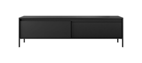 MOEBLO TV-Board RTV Rifaro E 187 2D (Geriffelte-Fronten, Lowboard Fernsehtisch TV Bank TV Tisch Fernseher Tisch TV Möbel, Push-to-open-Öffnung), (BxHxT):187x53x39 cm