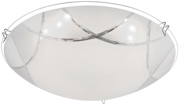LED Deckenleuchte, Glas, Opal gemustert, D 25 cm