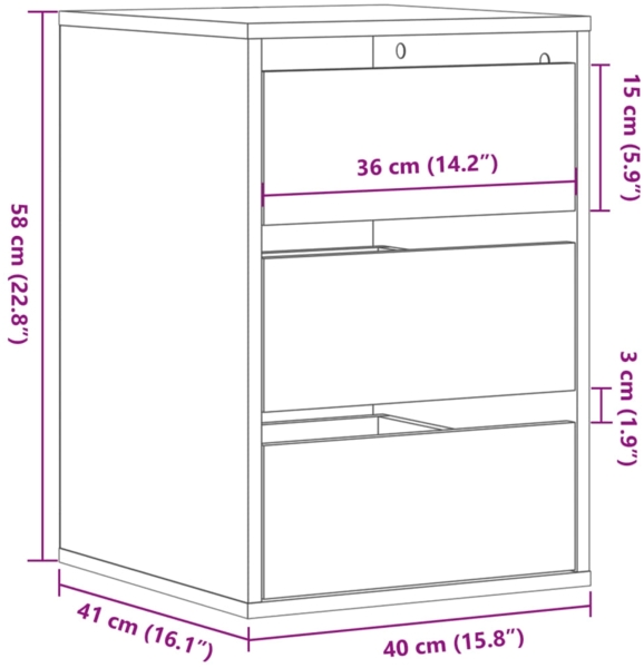 vidaXL Kommode Grau Sonoma 40x41x58 cm Holzwerkstoff 852839 Bild 9