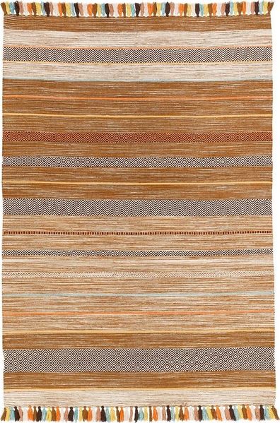 Pergamon Wollteppich Natur Teppich Kelim Kalleen, Rechteckig, Höhe: 8 mm