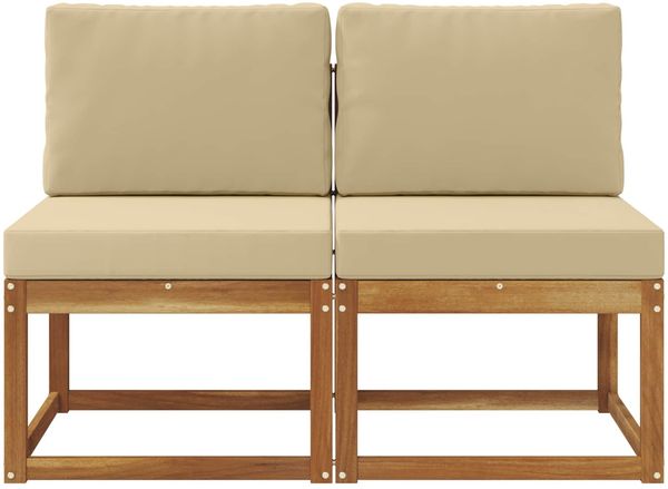 vidaXL 2 Stück Outdoor Mittelsofa Massivholz Akazie Natur 900462 Bild 3