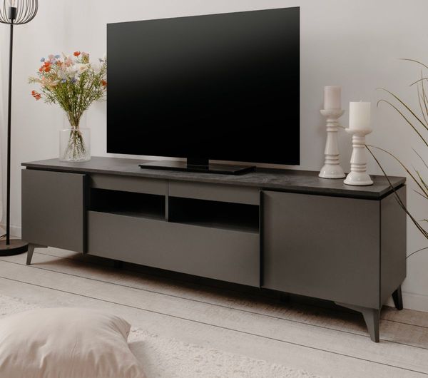 TV-Lowboard Visby in grau und Schiefer 177 cm