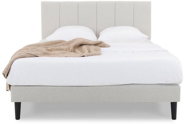 IDIMEX Polsterbett OLBIA, Bett 140x200 cm mit Stoffbezug in Leinenoptik, inkl. Lattenrost Grau
