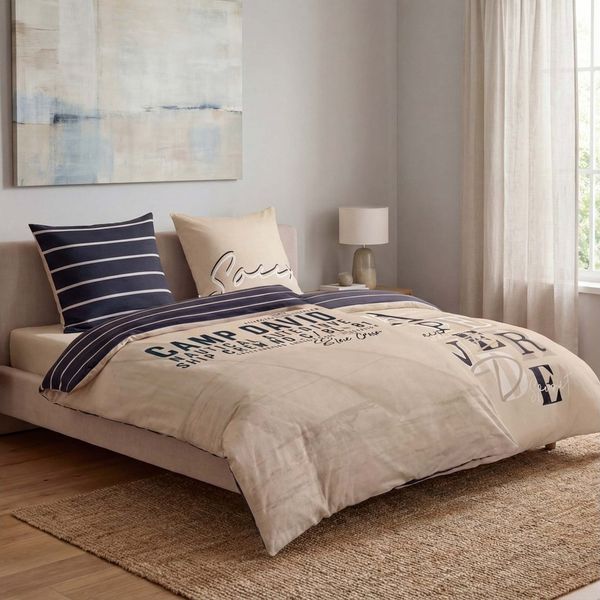 CAMP DAVID Wendebettwäsche Sea Stripes, Renforcé, 2 teilig, gewebtes Label