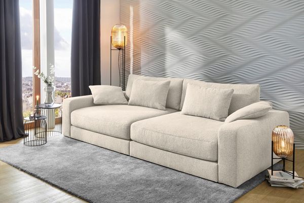 Jockenhöfer Gruppe Big-Sofa Milano XXL, B: 290 cm, mit Zierkissen, Relaxfläche 120x240 cm, Federkern