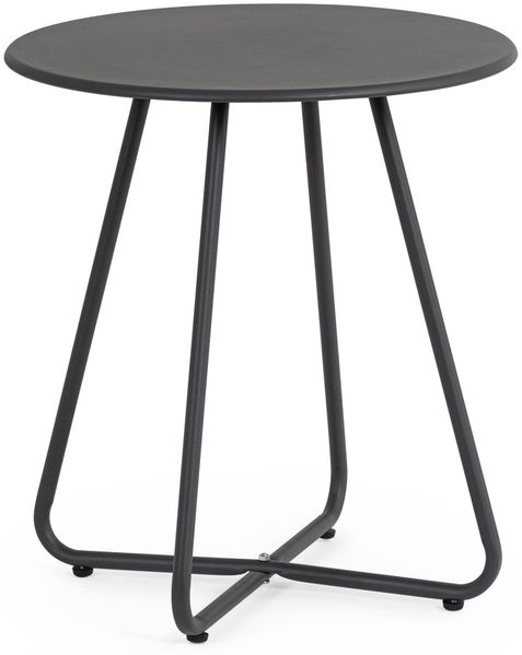 Gartenbeistelltisch Lebaj aus Metall, modern rund, anthrazit, Ø 45 cm, pulverbeschichtet