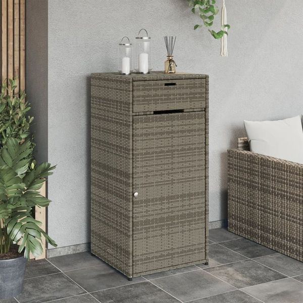 DOTMALL Garten-Geräteschrank Gartenschrank 55x55x111 cm Poly Rattan